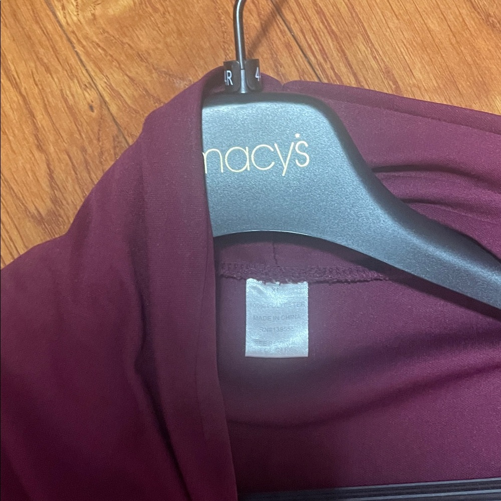 Macy's Draped Ruffle-Front Cardi in Deep Wine - Picture 5 of 6